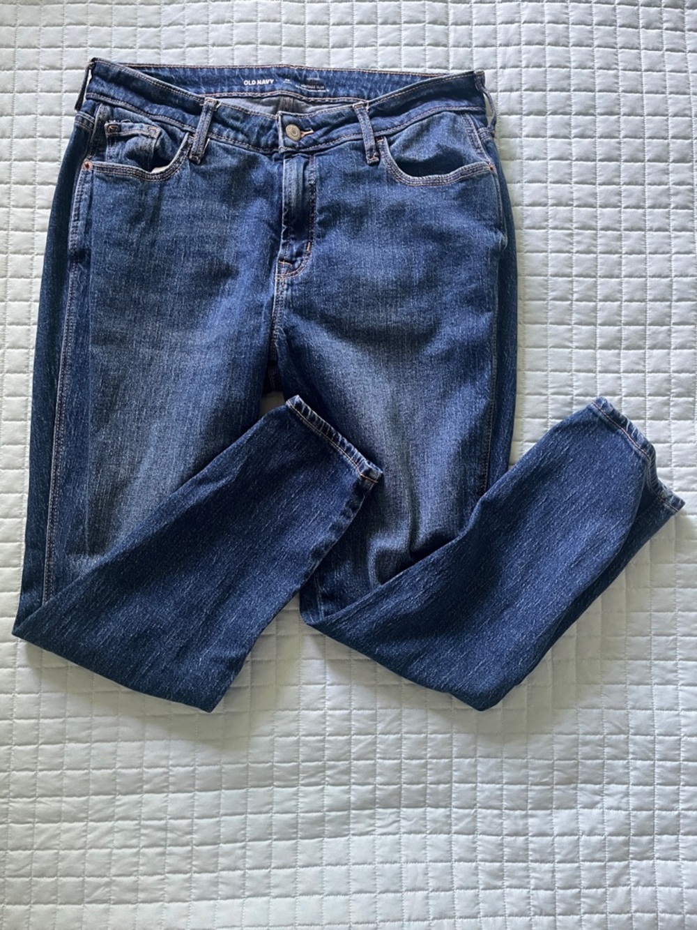 Old Navy Women's 10P Dark Blue Slim Straight Jeans